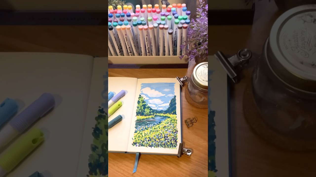 Painting with Arrtx Acrylic Markers! #art #arrtxmarkers