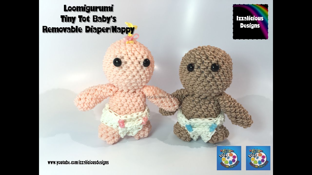 Rainbow Loom Loomigurumi Tiny Tot Diaper | Nappy for Baby Doll - made using Rainbow Loom bands