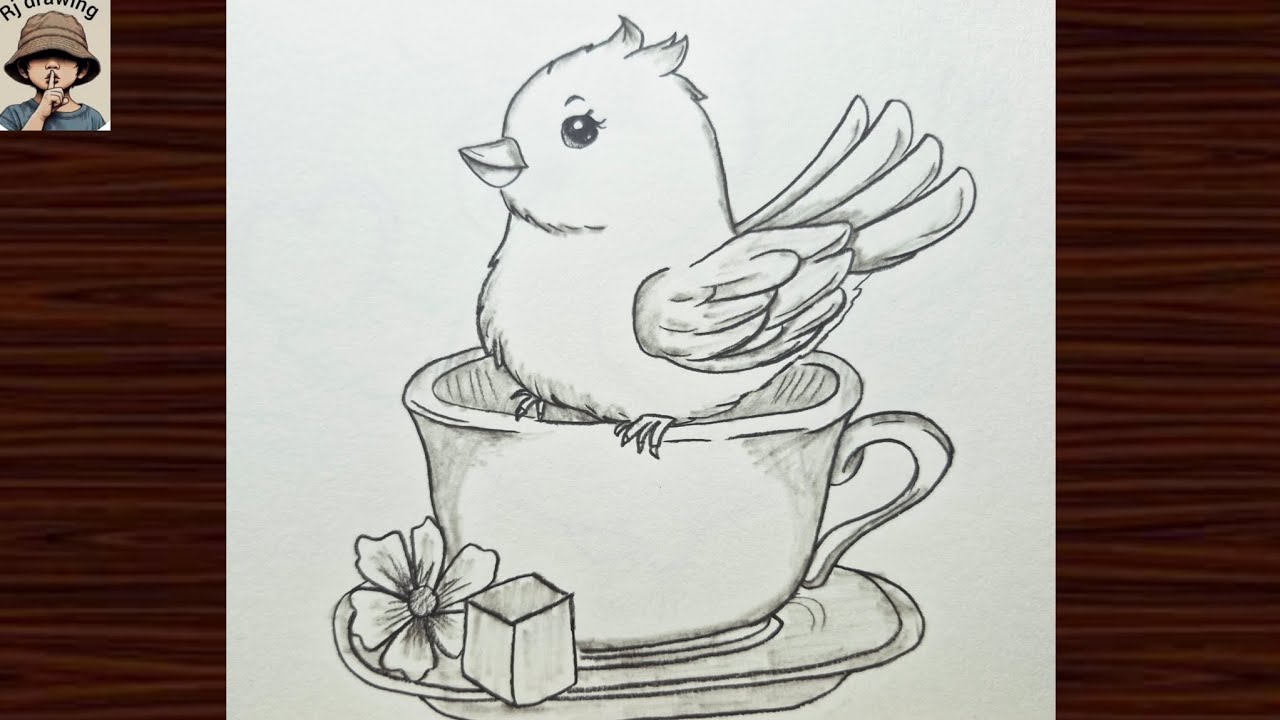 Bird drawing| Simple bird drawing|| pencil shading drawing How to draw bird🐦