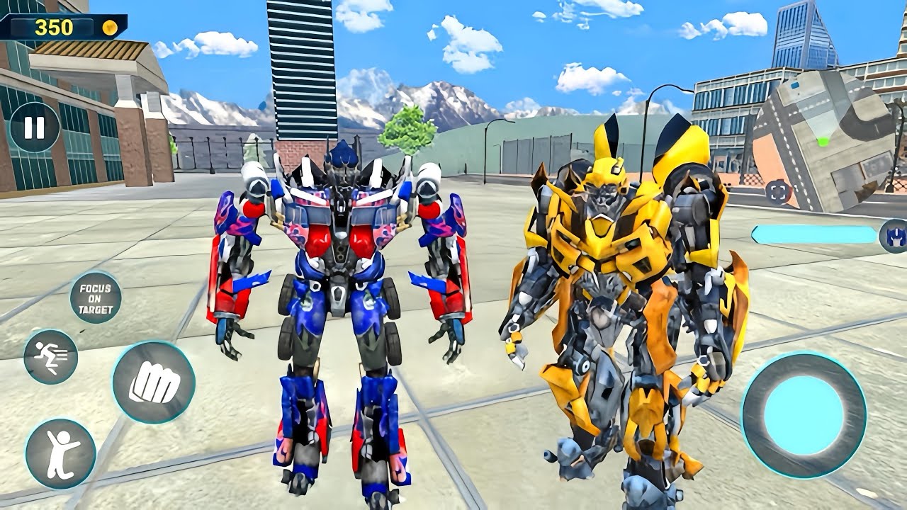 Jet Bike Car Transformation Robot Game 2020 Optimus Prime and Bumblebee in City - Android Gameplay
