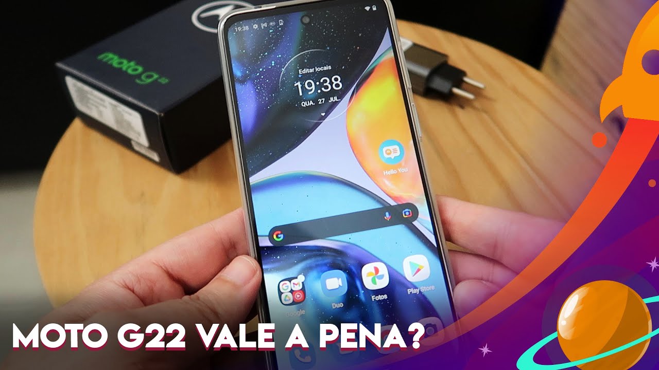 LIGANDO PELA PRIMEIRA VEZ MOTO G22: CELULAR BARATO DA MOTOROLA COM 128GB E APARÊNCIA DE TOP DE LINHA