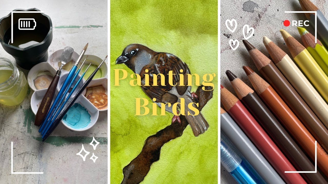 Painting Birds: while trying out Hahnemühle watercolour paper.