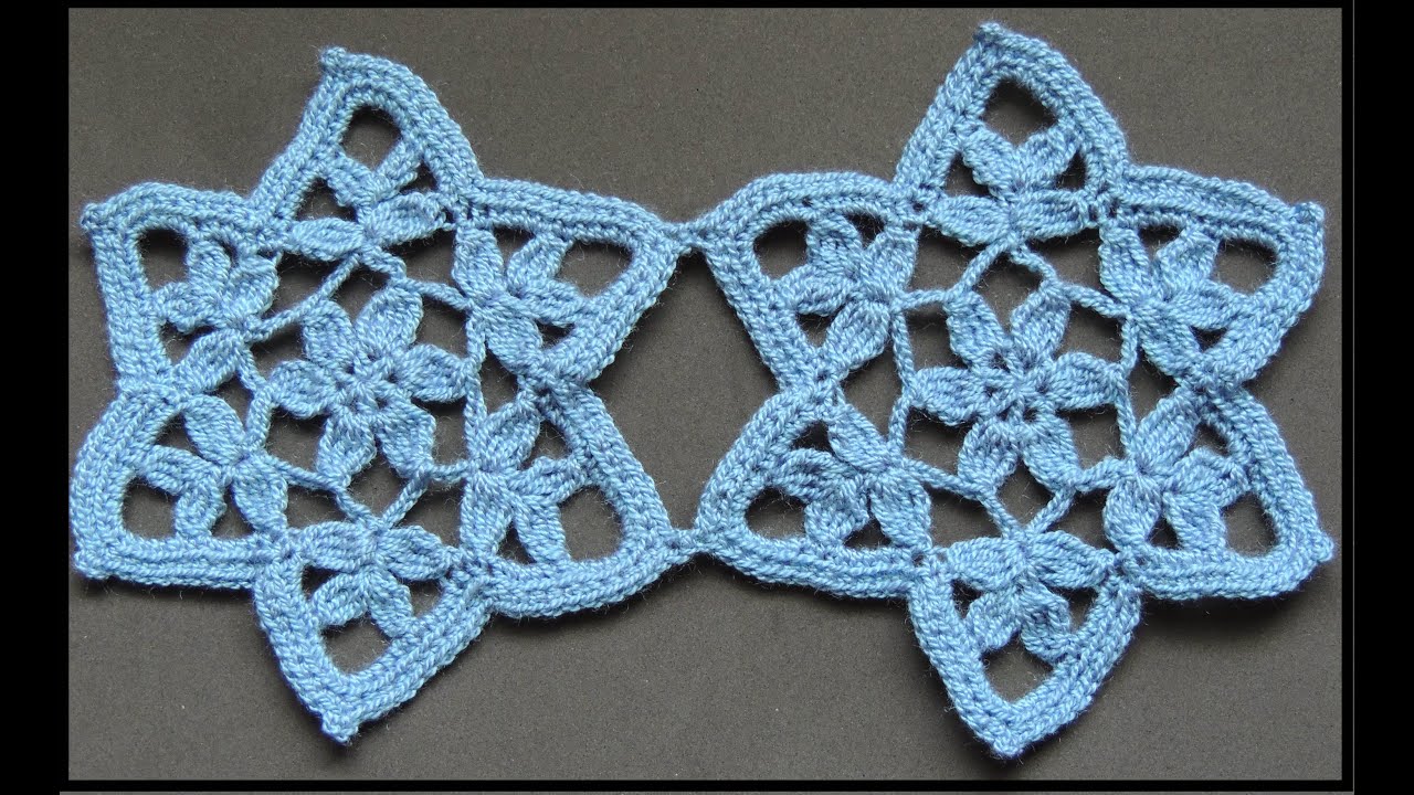 Crochet : Motivo Estrella con Flor. Parte 1 de 2