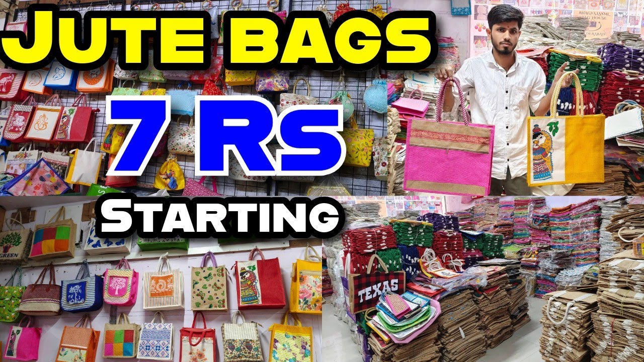 Jute bags అతి తక్కువ ధరలో మీ కోసం // jute bags in Begumbazar #Begumbazar #Begumbazarbags