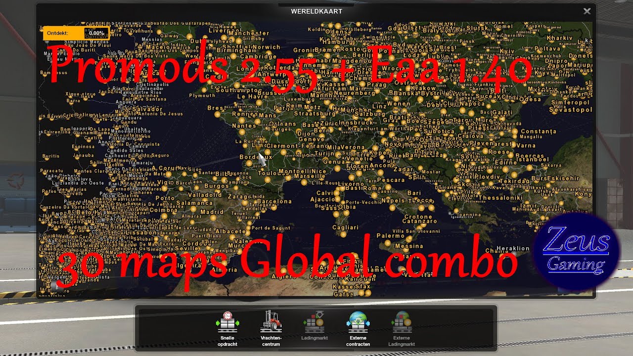 Ets2 Promods 2.55+Eaa with 30 maps Global combo