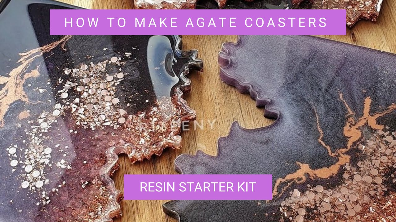 How to make Agate Coasters - Just4youonlineUK Resin Starter Kit including Floating Pigment!