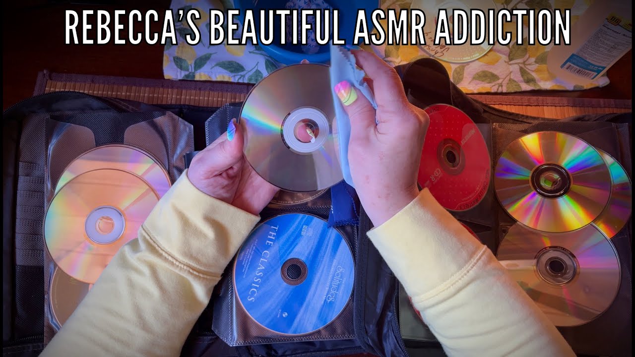 CD organizing & cleaning ASMR (No talking) Plastic crinkles & water sounds.