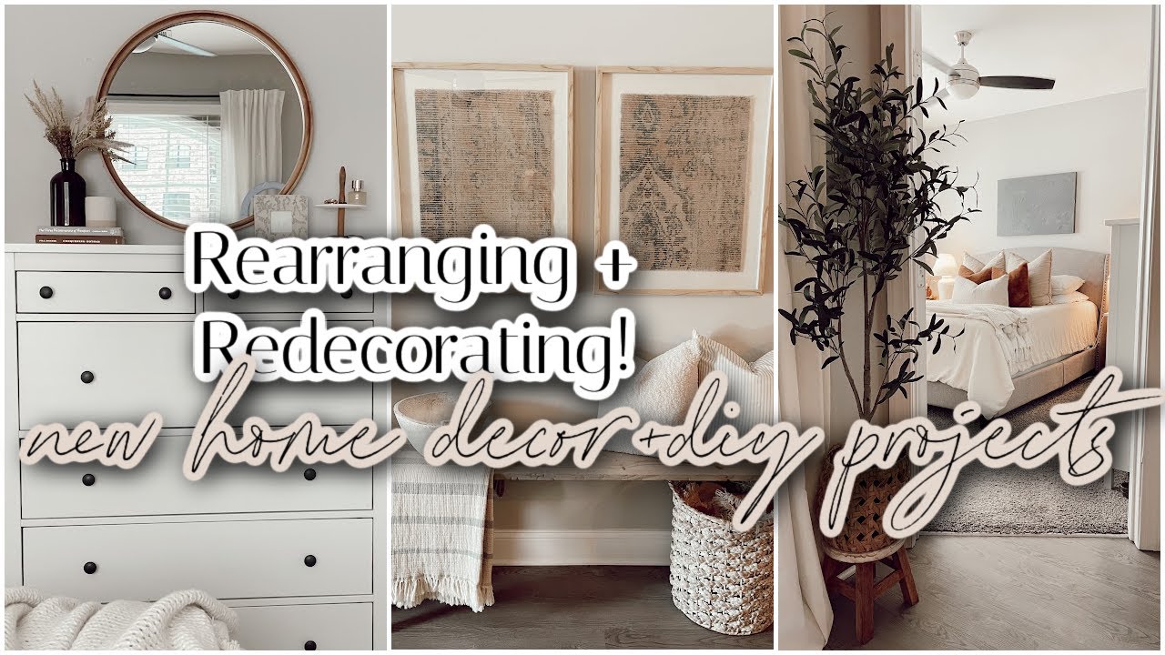 TONS OF REARRANGING AND REDECORATING! + DIY HOME DECOR | DECORATE WITH ME | HOBBY LOBBY HAUL!