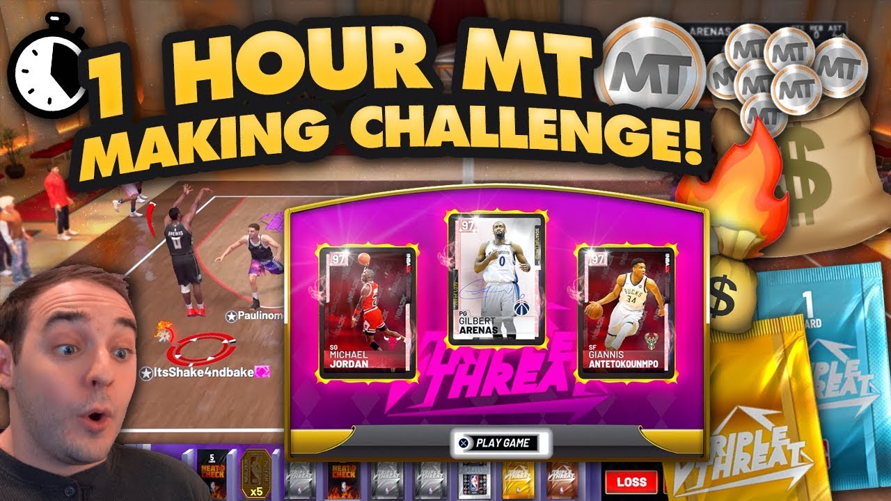 NBA 2K19 My Team ONE HOUR MT MAKING TRIPLE THREAT CHALLENGE! SERVERS MAKING ME RAGE!!!!