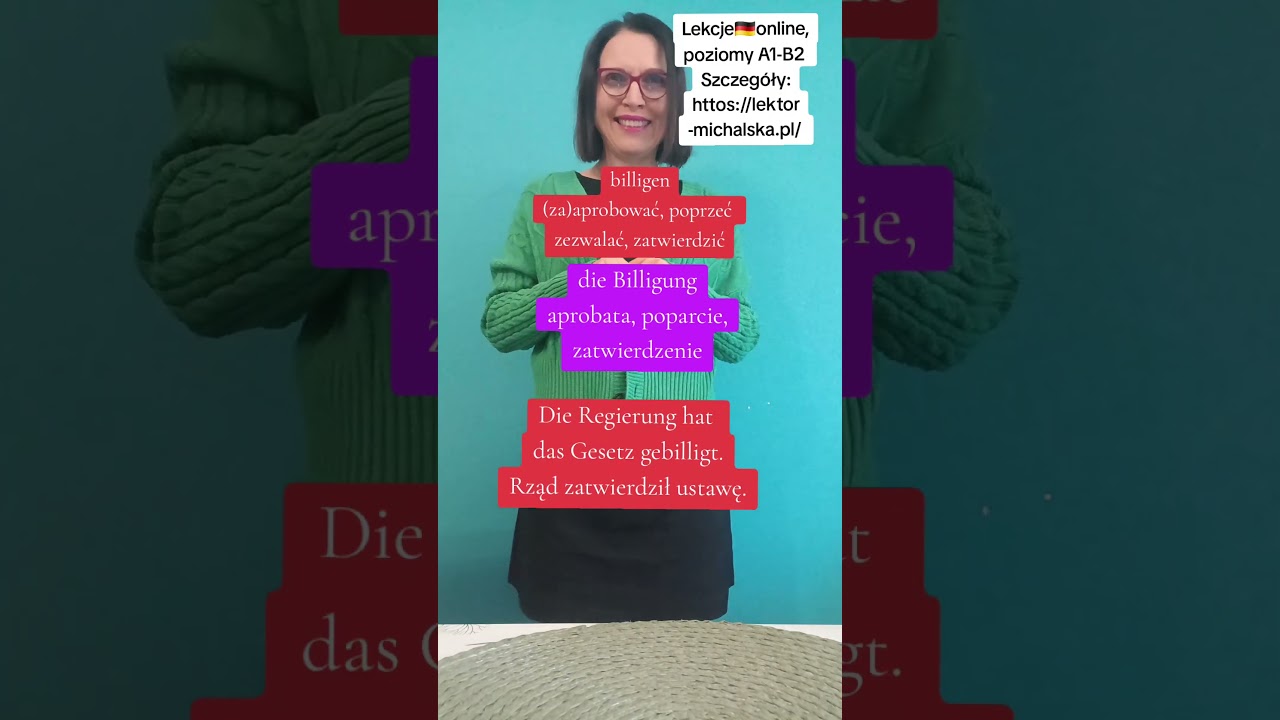 Billigen vs. die Billigung. Lekcja 1160 #deutschlehrerin #deutscha1a2b1b2 #lektormichalska