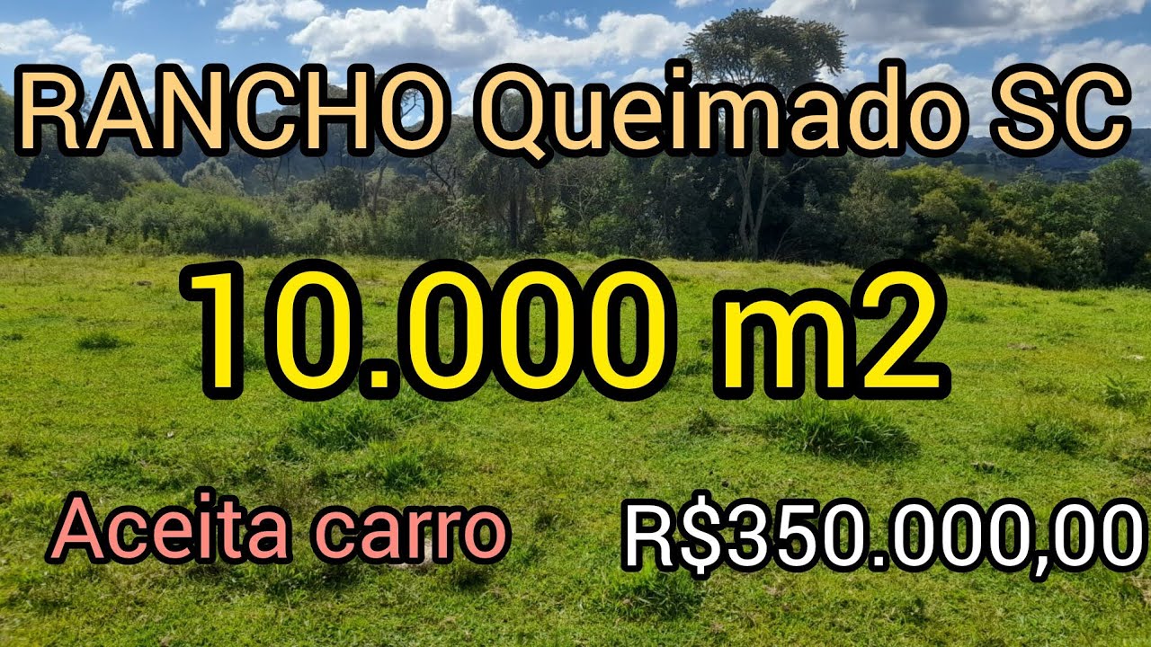 Sitio 10.000 M2. INVERNADINHA na  SERRA  RANCHO QUEIMADO- SC. LINDA VISTA ACEITA CARROS  R$ 350 mil