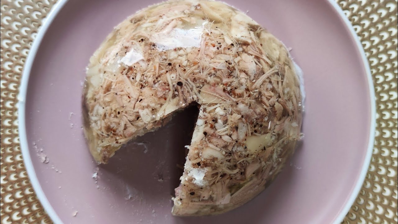 018 Cholodez, Fleischsülze ... Холодец, студень из свинной рульки и ножки