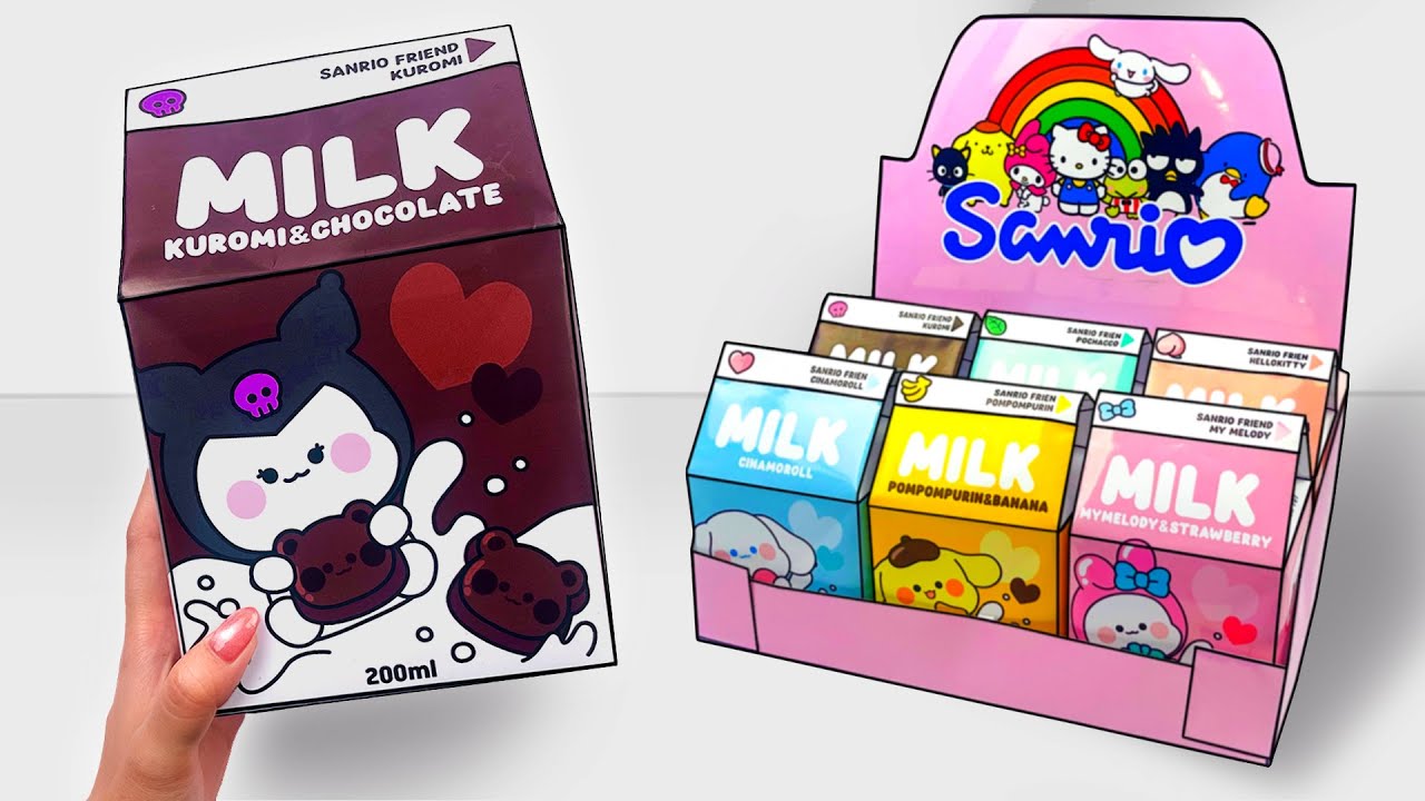 ✨Paper DIY✨ Unboxing SANRIO Blind Milk Boxes! Cinnamoroll, Kuromi, My Melody | ASMR