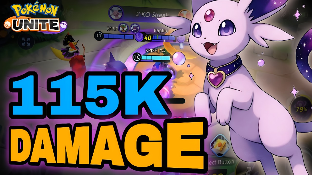 115k Damage Espeon 😱| Absolute Carry in Pokemon unite