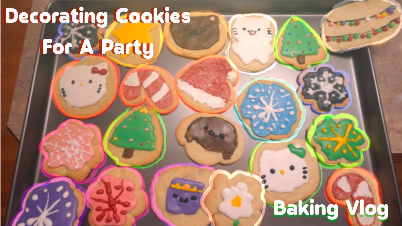 [Baking Vlog] Decorating Cookies For A Party!  ❄️‧₊˚🎄