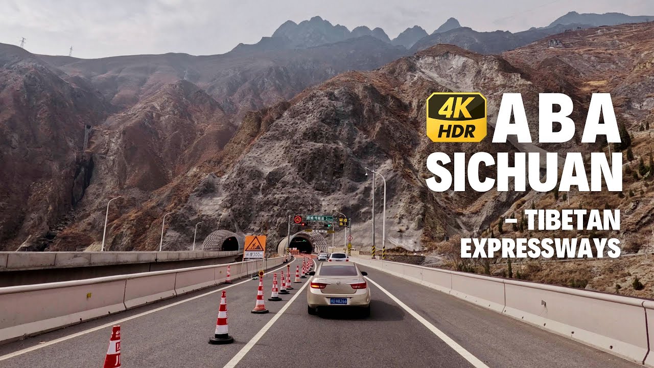 Sichuan Duwen & Wenma Mountain Expressways - Scenic Drive 4K HDR - Aba prefecture