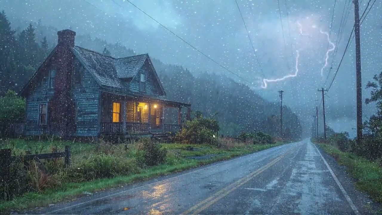 Sonido de la lluvia en el cuarto para dormir | Ambiente nocturno relajante