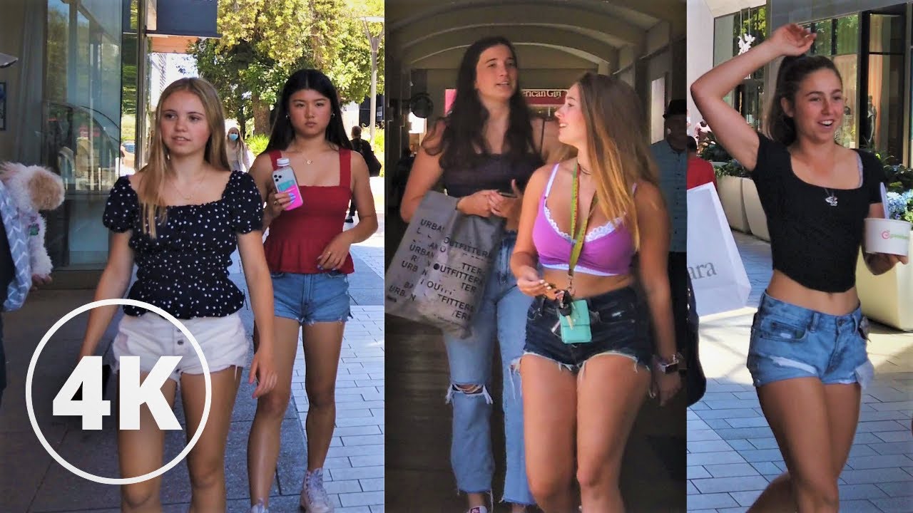 PALO ALTO CALIFORNIA, WALKING IN Stanford Shopping Center, USA, [4K]