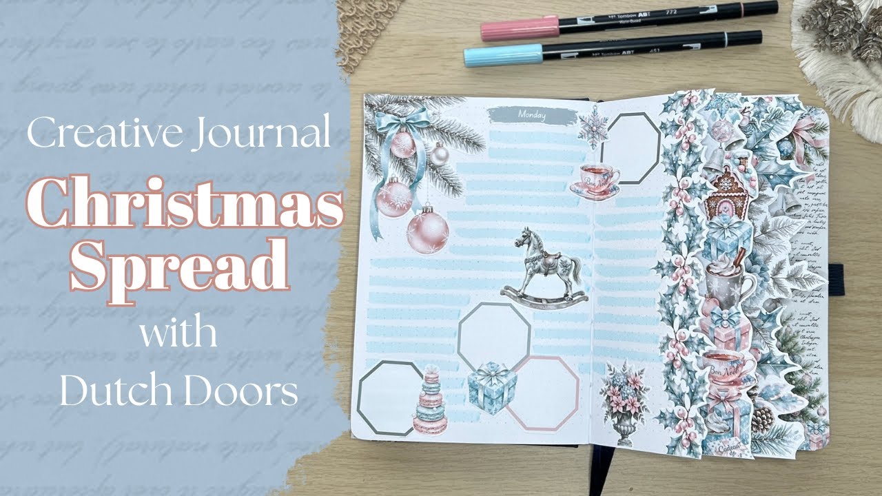 Plan With Me | A5 Creative Journal Christmas Spread + Dutch Door Layout