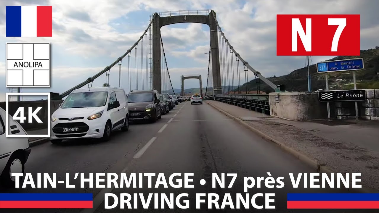 Driving in FRANCE 🚙 🇫🇷 Tain l'Hermitage [N7] Route Soleil - Aire la Grande Borne 4K