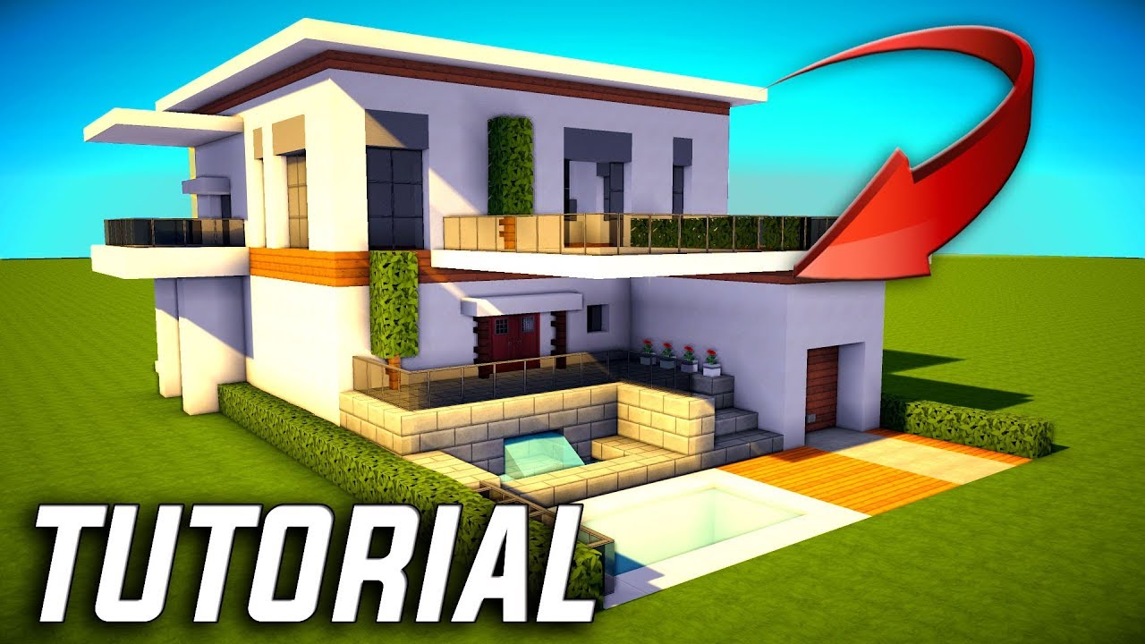 Minecraft: Big Modern House / Mansion Tutorial - [ How to Make Modern House ] 2017
