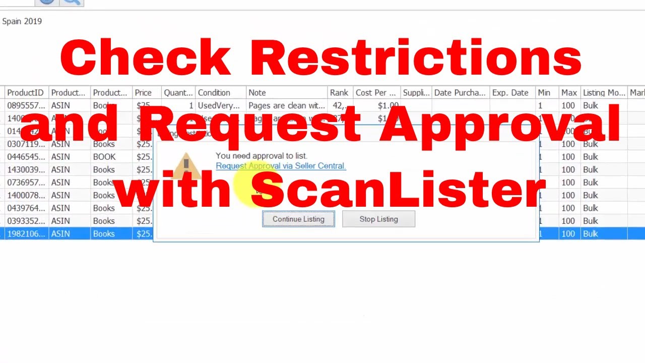 Check Restrictions and Request Approval with ScanLister