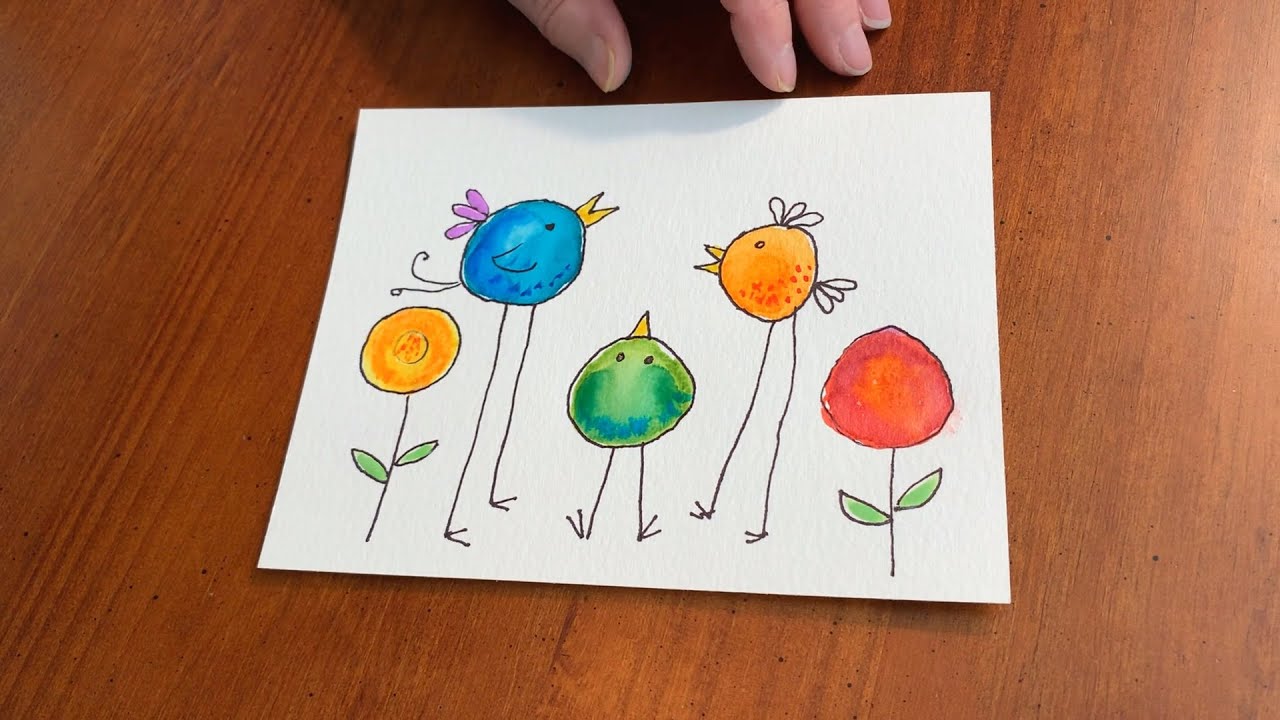 Get Crafty with Maren: Whimsical Watercolor Birds and Flowers