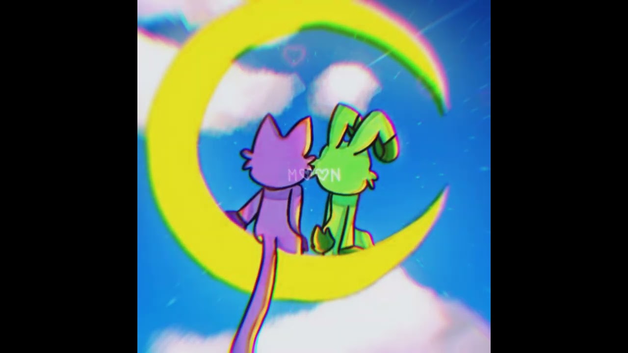 Catnap x hoppy hopscotch 💜💚 #catnap #hoppyhopscotch #smilingcritters #hoppynap