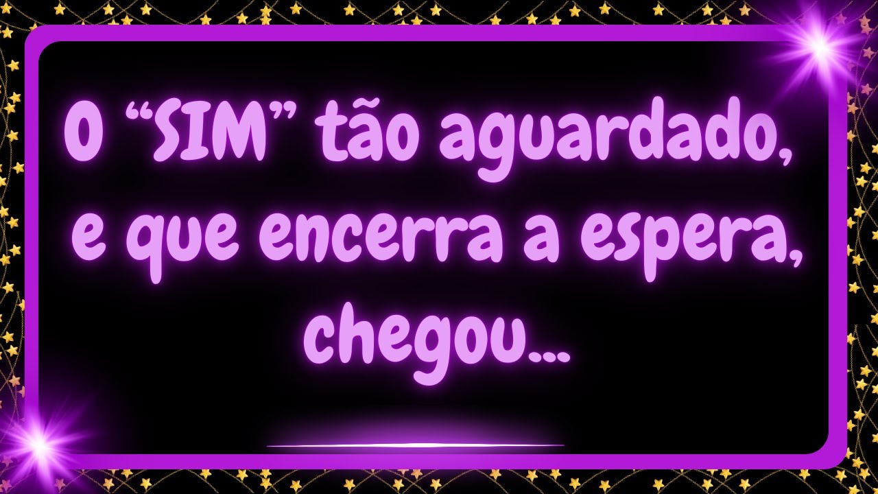 O “SIM” tão aguardado, e que encerra a espera, chegou e...