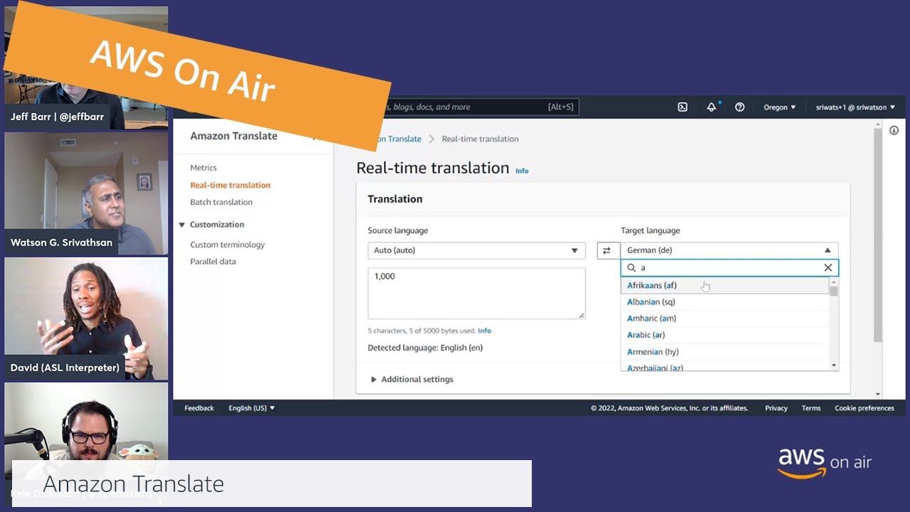 AWS On Air ft. Amazon Translate | AWS Events