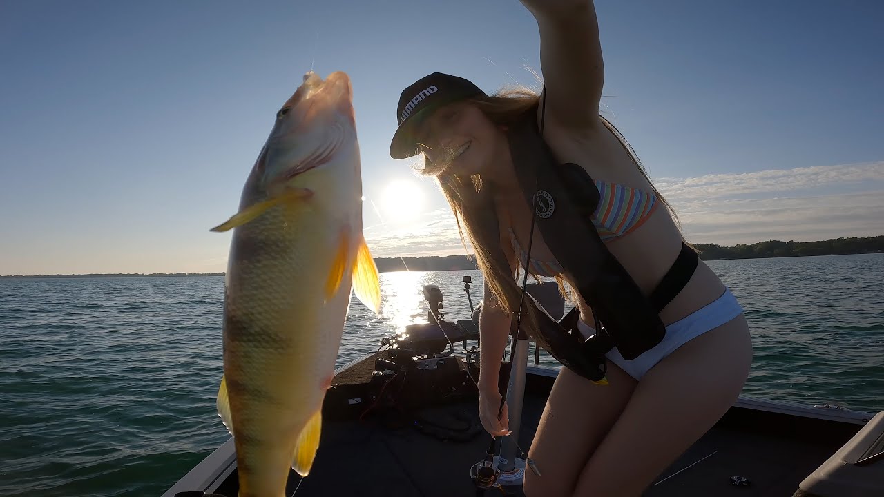 BIG Perch on Lake Erie - Fishing Longpoint Bay #perchfishing #girlswhofish