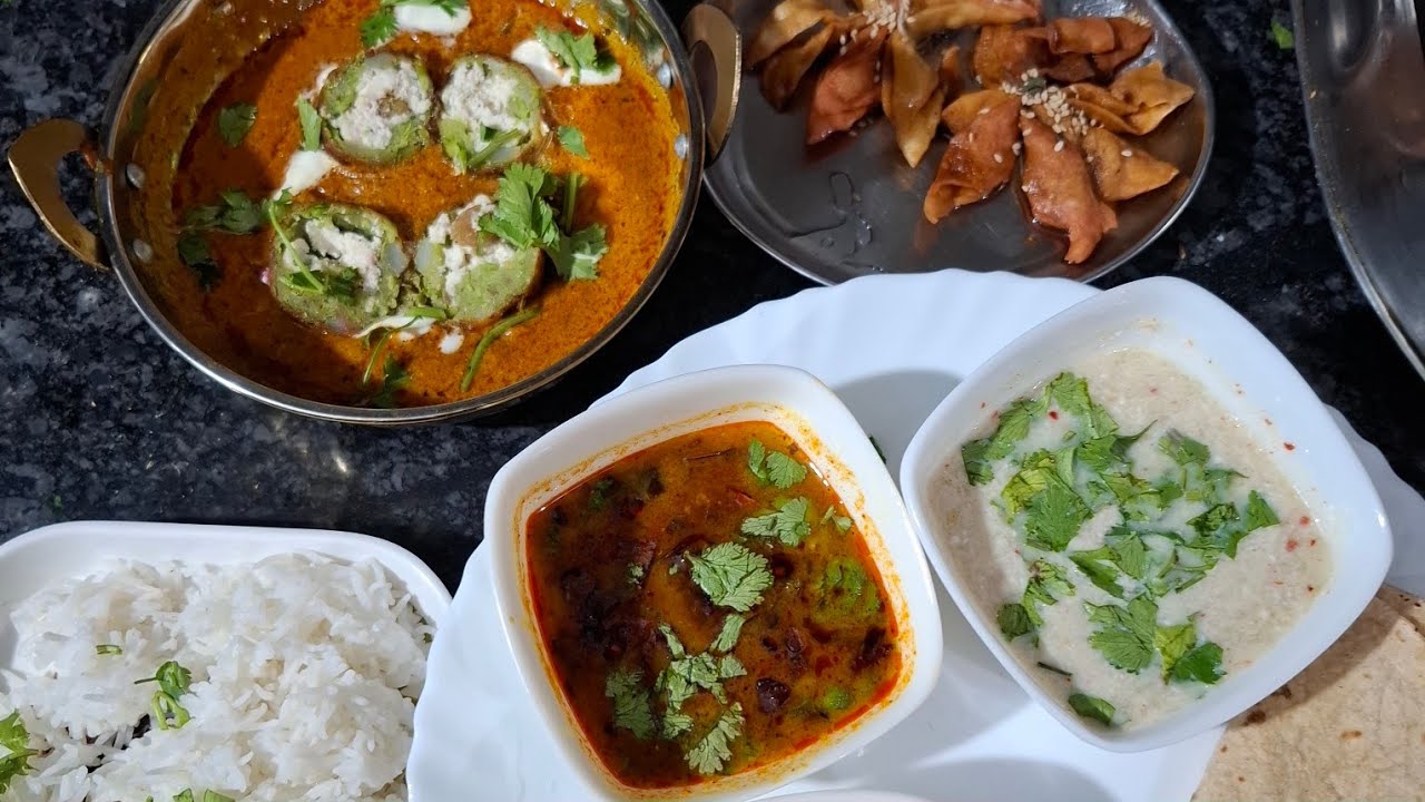Sunday Special Thali | Matar Malai Kofta | Daal Tadka |Kheere Ka Raita  Flower Sweet |IndianVegLunch