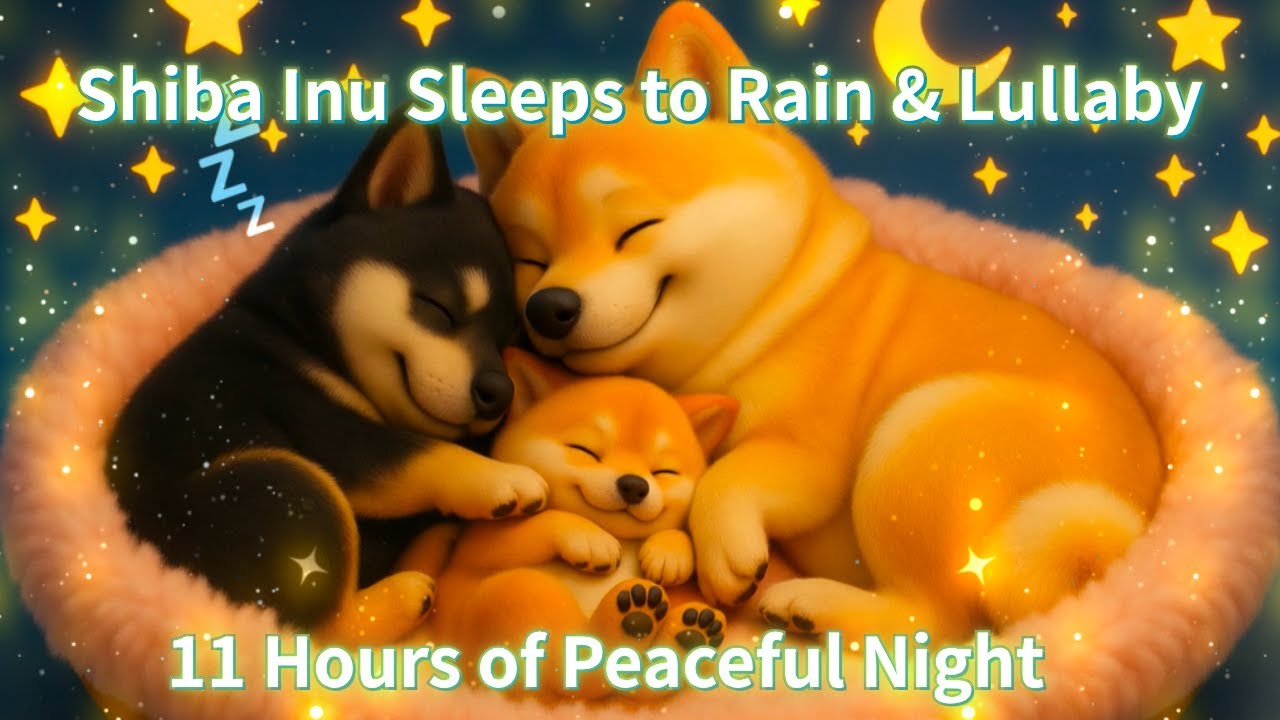 🐶 Sleep All Night Long | 11 Hours of Shiba Inu Lullaby & Rain Sounds