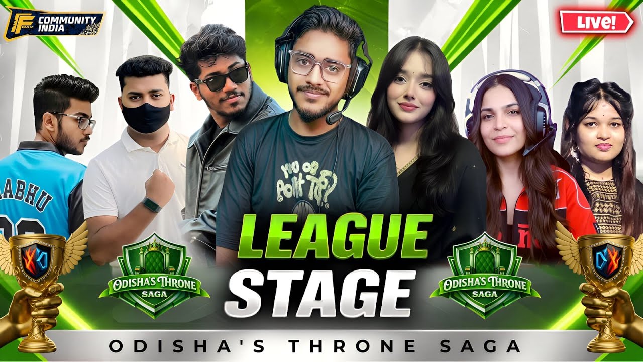 ODISHA'S THRONE SAGA 🔴 LIVE | LEAGUE STAGE GRP-1 (INVITED) | FREE FIRE MAX