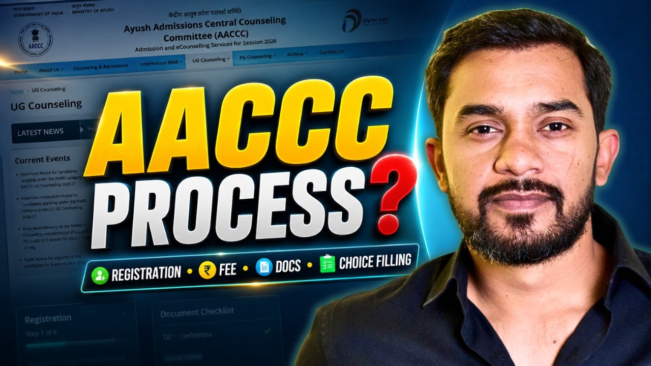AACCC AYUSH COUNSELING 2026 COMPLETE PROCESS , FEE , DOCUMENTS, CHOICE FILLING