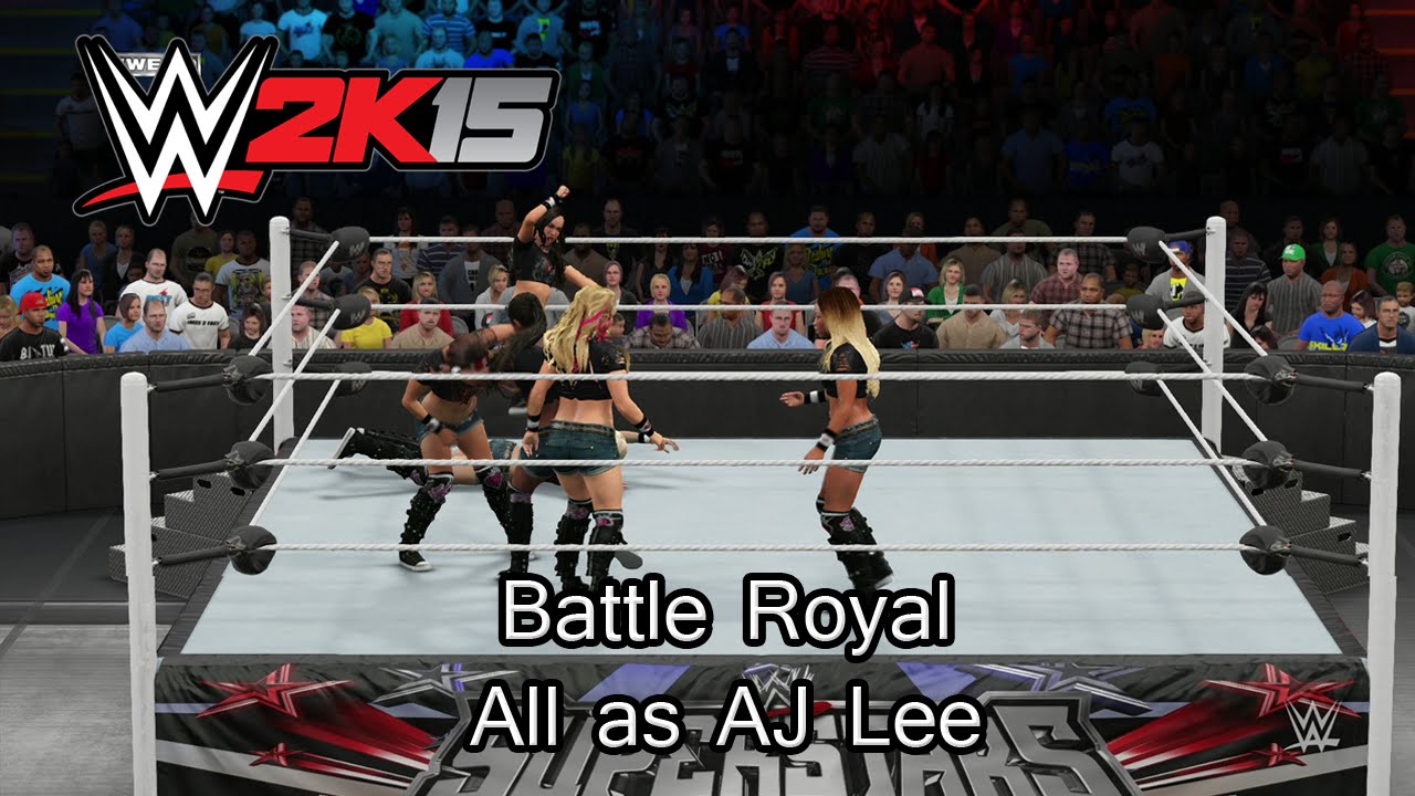 WWE 2K15 (PS4) 6 Diva Battle Royal all dressed as AJ Lee CPU Simulation