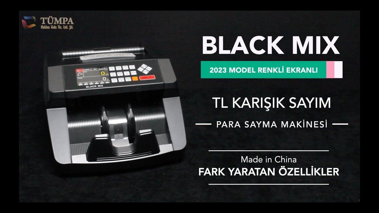 BLACK MIX TL KARIŞIK RENKLİ EKRAN PARA SAYMA MAKİNESİ