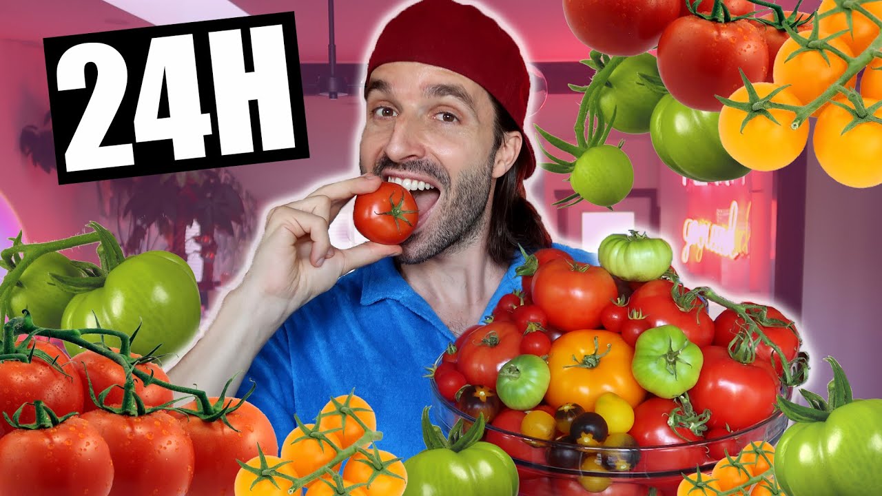 Je mange que des RECETTES AUX TOMATES pendant 24h (tarte aux tomates) - CARL IS COOKING