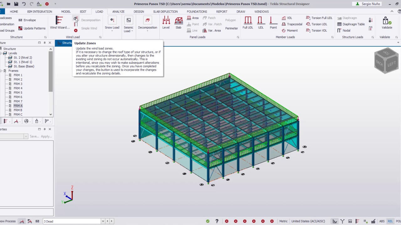 Modelado de Cargas en Tekla Structural Designer