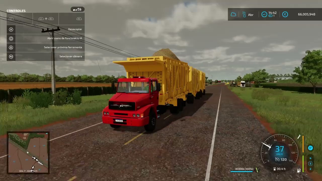 Colhendo e vendendo a cana de açucar no Farming Simulator 22