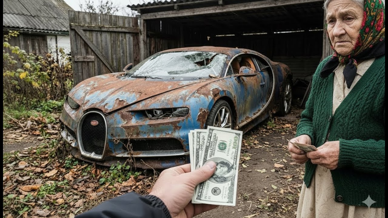 ASMR Car Restoration: Abandoned Blue Bugatti Chiron Reborn for Grandpa