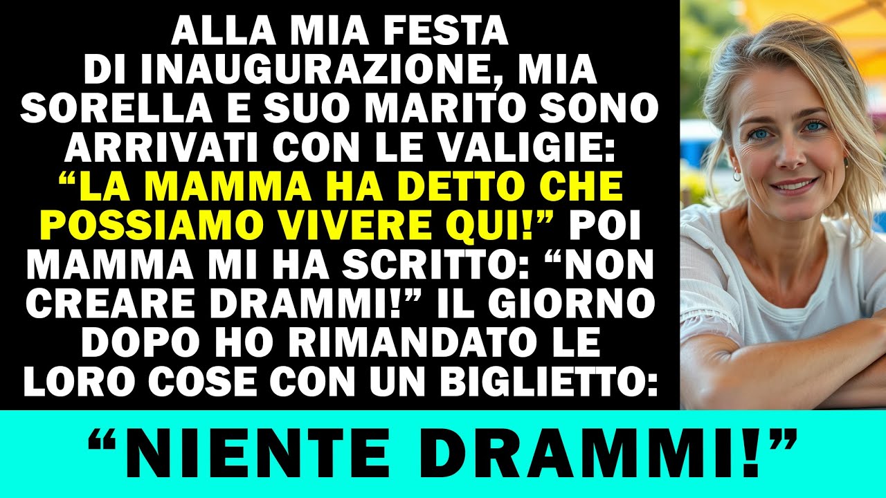Alla mia festa, mia sorella è arrivata con le valigie: “La mamma ha detto che viviamo qui!”