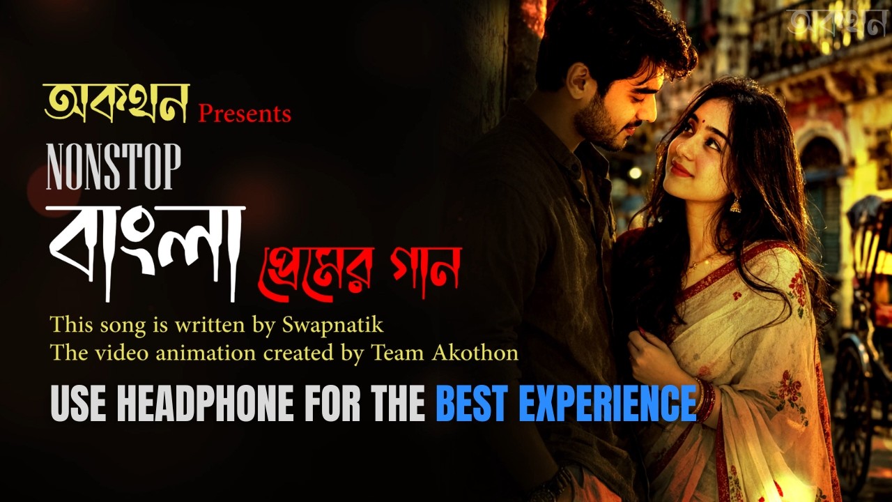 বাংলা প্রেমের গান | Nonstop Bengali Love Songs | 4K | অকথন