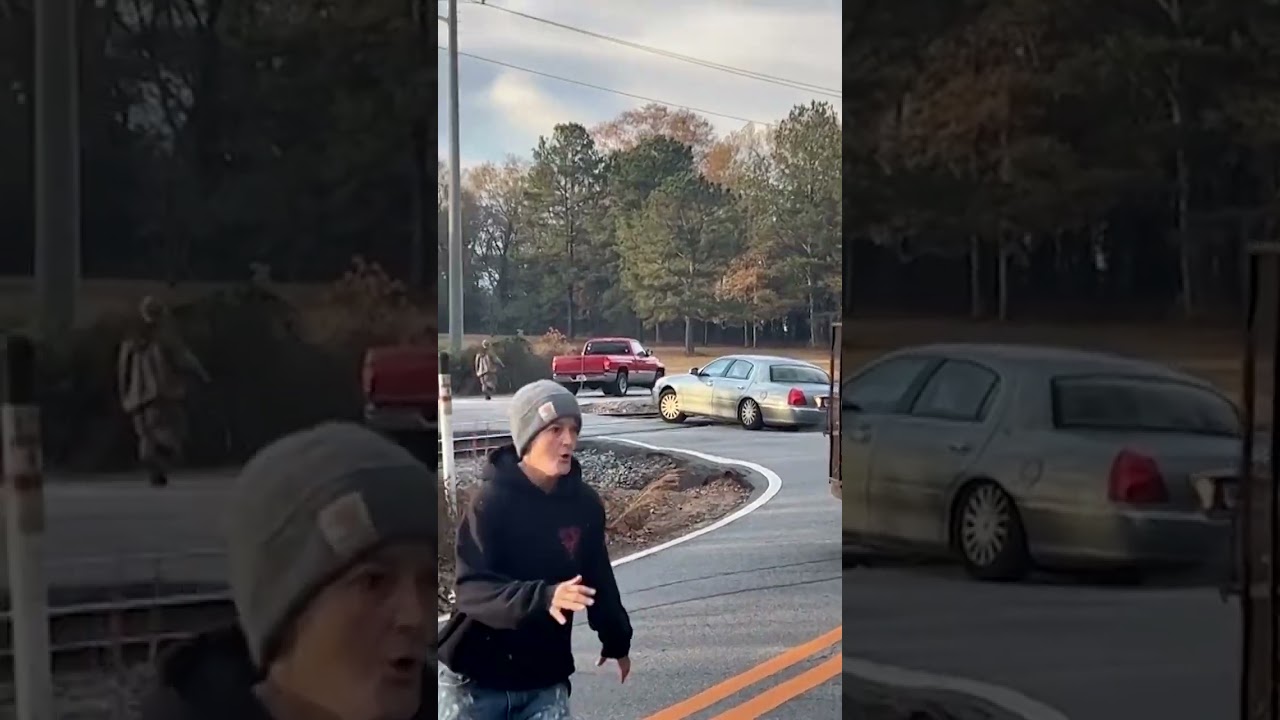 Driver abandons car seconds before speeding train smashes into it #Shorts