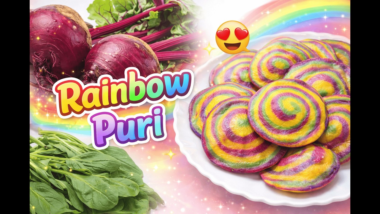 Rainbow Poori khayi h kabhi wo bhi healthy twist ke saath |3 colors ek he puri ke andar |#rainbow