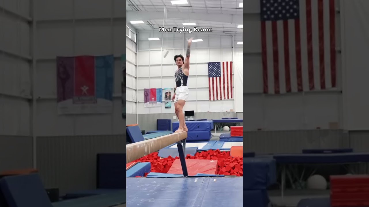 Should Men Do Beam!?? #beamfail #beam #funnygymnastics
