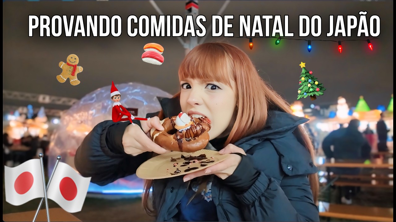 Tudo q comi no Japão na maior feira de NATAL EM TOKYO