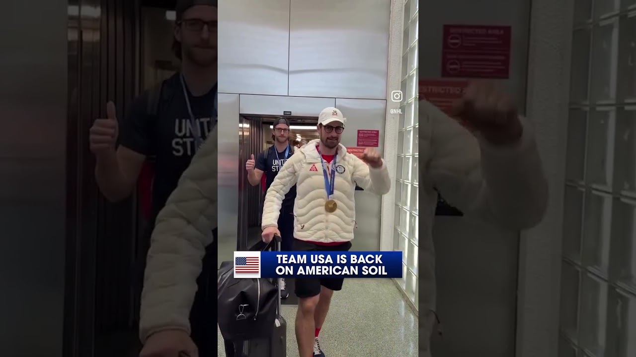 ✈️  USA Men&rsquo;s Hockey Returns to United States from Olympics after Winning Gold Medal 🥇