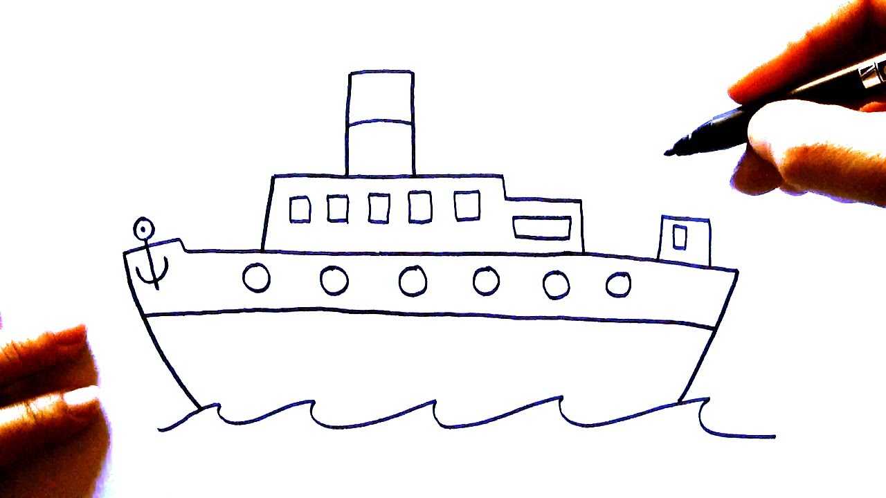 CÓMO DIBUJAR UN BARCO PASO A PASO