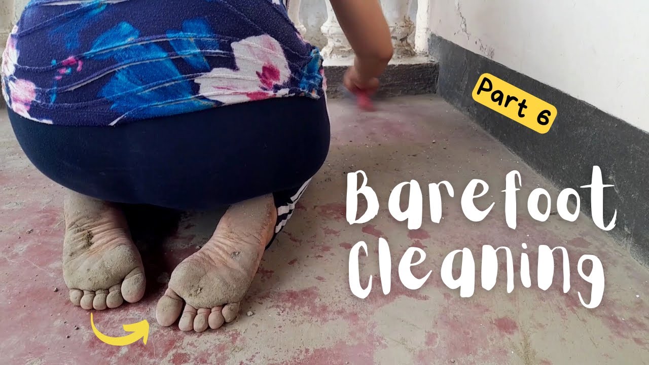 Cleaning an abandoned porch barefoot | orange nails & surprise